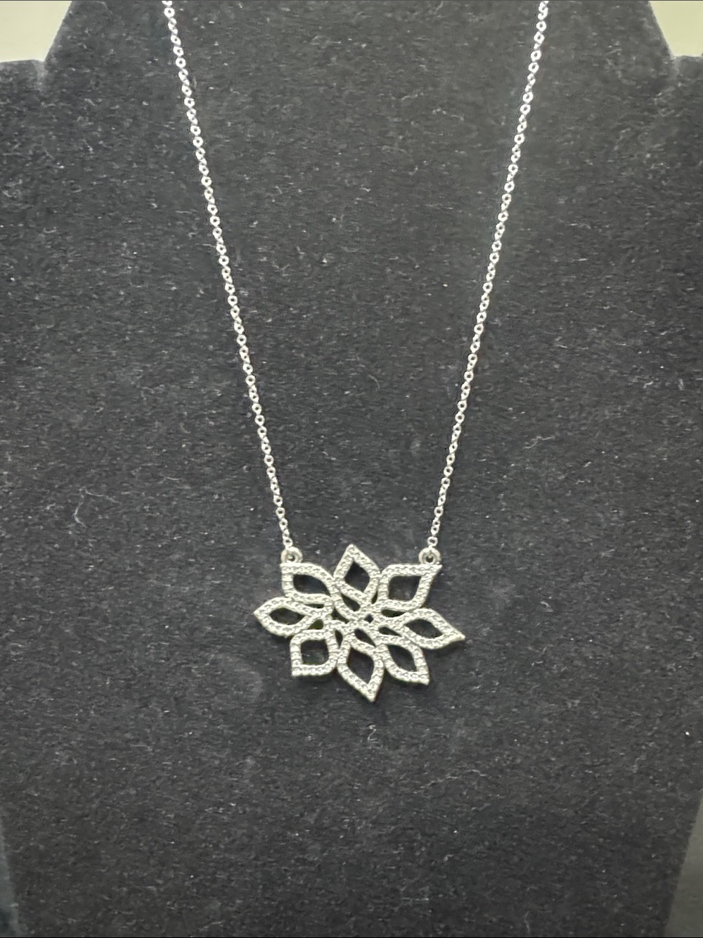 Touchstone crystal by Swarovski, poinsettia necklace, new in box